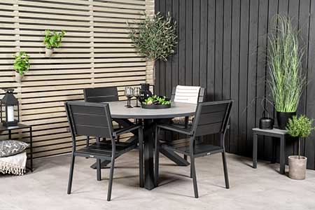 table ronde design de jardin 4 personnes et chaise design